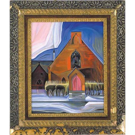 Eighth Church Oil/Canvas, image 20x16in, in antique frame