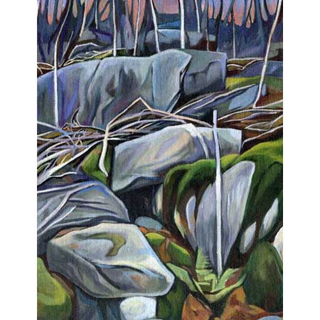 Acadia Woods | oil/panel, 12x10in, 1998