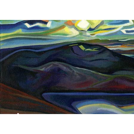 Cadillac Sunset | oil/panel, 10x12in, 1998