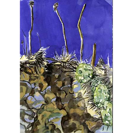 The Earth Falls Away &nbsp; &nbsp; &nbsp; &nbsp; &nbsp; Watercolor, 12x9in, 2003, Private Collection