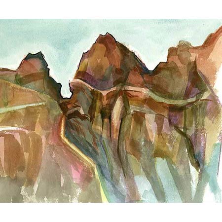 Badlands Study &nbsp; &nbsp; &nbsp; &nbsp; &nbsp; Watercolor, 9x12in, 2003