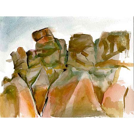 Badlands Study &nbsp; &nbsp; &nbsp; &nbsp; &nbsp; Watercolor, 9x12in, 2003