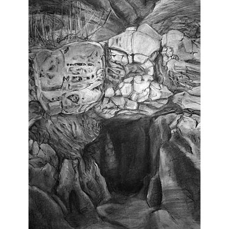 Badlands Study &nbsp; &nbsp; &nbsp; &nbsp; &nbsp; Charcoal, 24x17in, 2003