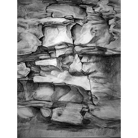 Badlands Study &nbsp; &nbsp; &nbsp; &nbsp; &nbsp; Charcoal, 24x17in, 2003