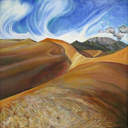 Camel Cricket &nbsp; &nbsp; &nbsp; | &nbsp; &nbsp; &nbsp; Oil/Canvas, 30x32in, 2010, Collection Great Sand Dunes National Park
