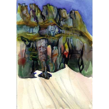 Above the Snow | gouache/paper, 10x7in, 2000