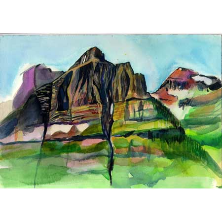 Black Mountain | Watercolor/paper, 7x10in, 2000