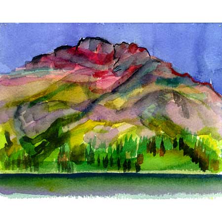 Watertown Park | gouache/paper, 7x10in, 2000