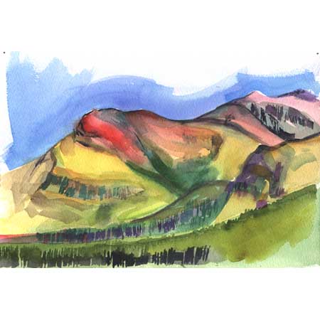 From Medicine Lake | Watercolor/paper, 7x10in, 2000