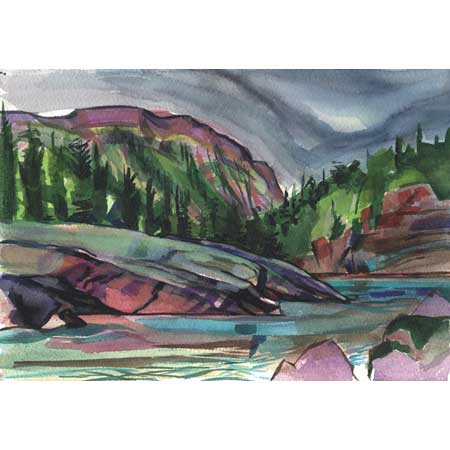 Stream | watercolor/paper, 7x10in, 2000