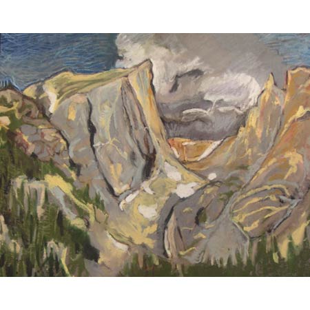 Emerald Pools Trail&nbsp;&nbsp;&nbsp;|&nbsp;&nbsp;&nbsp;oil pastel/paper, 18x24in, 1993