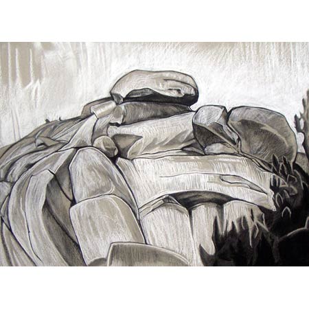 Pillow Rocks&nbsp;&nbsp;&nbsp;|&nbsp;&nbsp;&nbsp;charcoal/paper, 15x18in, 1993