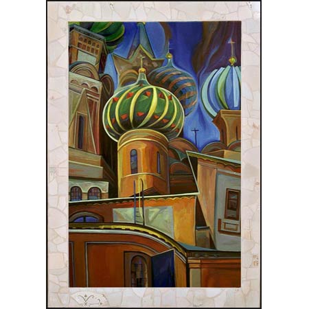 10 DAYS IN RUSSIA ||| From the Moscow &nbsp;&nbsp; &nbsp; &nbsp;&nbsp; &nbsp; &nbsp; oil/panel, 28x40in, 1999