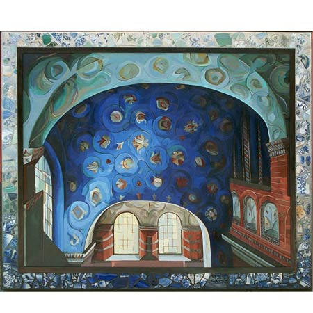 10 DAYS IN RUSSIA ||| From the Moscow &nbsp;&nbsp; &nbsp; &nbsp;&nbsp; &nbsp; &nbsp; oil/panel, 28x40in, 1999