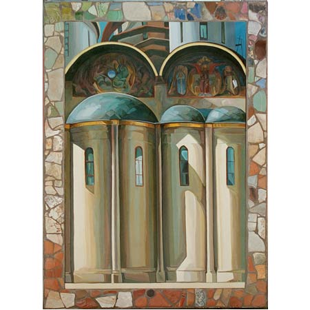 Assumption &nbsp;&nbsp; &nbsp; &nbsp;&nbsp; &nbsp; &nbsp; oil/panel, 28x40in, 1999