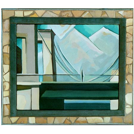 Crossing &nbsp;&nbsp; &nbsp; &nbsp;&nbsp; &nbsp; &nbsp; oil/panel, 28x40in, 1999