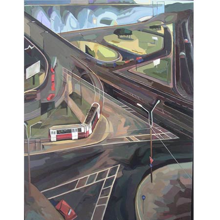 10 DAYS IN RUSSIA ||| From the Moscow &nbsp;&nbsp; &nbsp; &nbsp;&nbsp; &nbsp; &nbsp; oil/panel, 28x40in, 1999