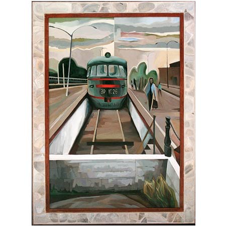 Stop &nbsp;&nbsp; &nbsp; &nbsp;&nbsp; &nbsp; &nbsp; oil/panel, 14x11in, 1999