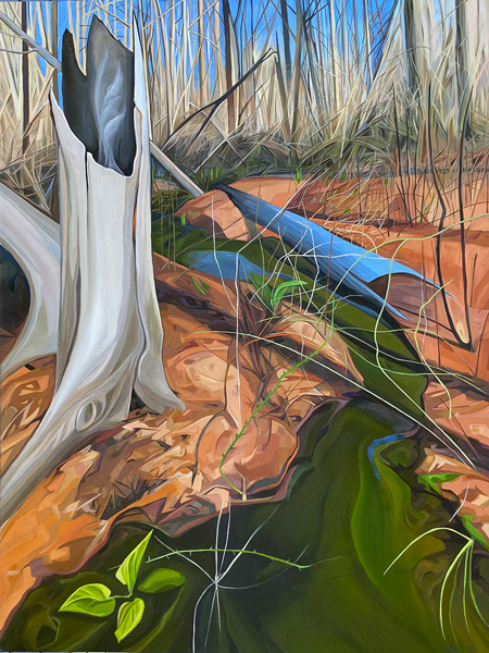 Tree Fire &nbsp; &nbsp; &nbsp; | &nbsp; &nbsp; &nbsp; Oil/Canvas, 40x30in, 2023